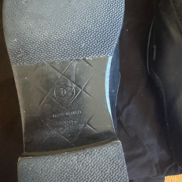 Authentic Chanel Black Tab Quilted Loafers size 39 - Picture 6 of 8